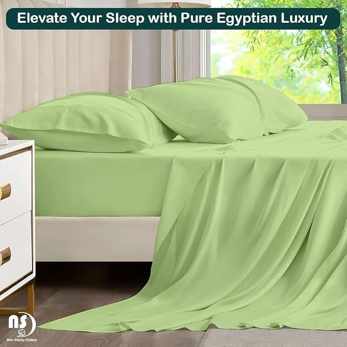 NON Sticky cotton Full Size Sleeper Sofa Sheets, 4 Piece Egyptian Cotton Bed - Image 5