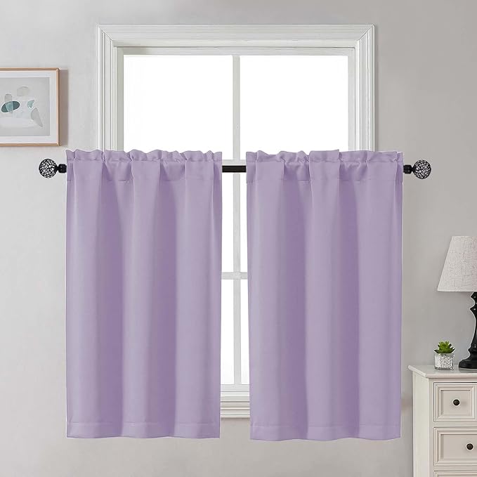 Gwine Short Curtains for Bedroom 45 Inches Long, Short Half Window Kitchen by Gwine