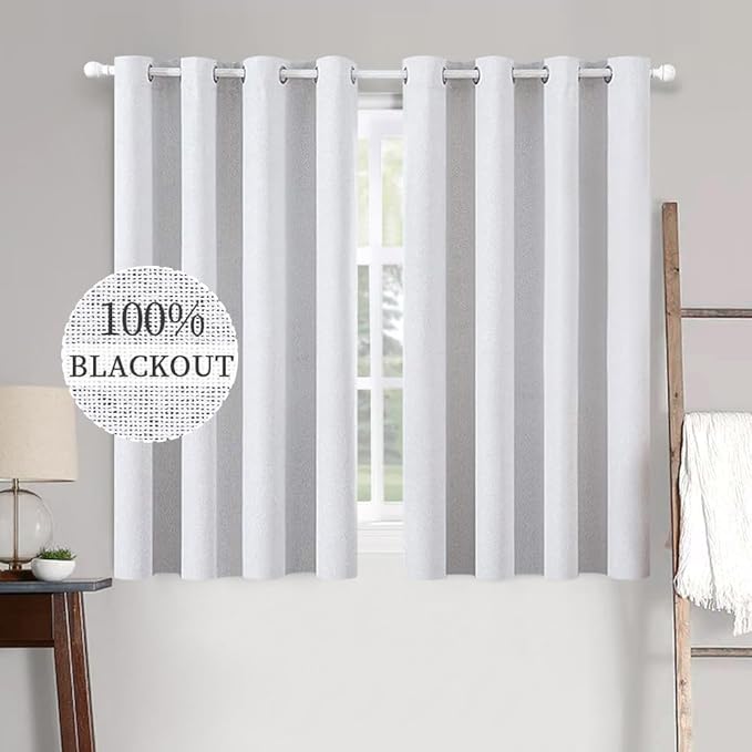 MIULEE Linen Texture Curtains for Bedroom Solid 100% Blackout Thermal Insulated by MIULEE
