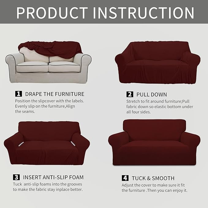 Easy-Going Stretch Loveseat Slipcover 1-Piece Sofa Cover Furniture Protector - Image 8