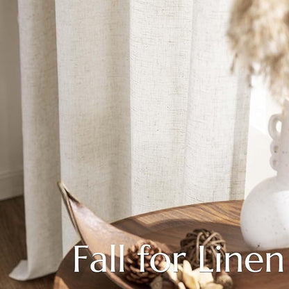 jinchan Linen Curtains for Living Room Bedroom Light Filtering Semi Sheer - Image 7