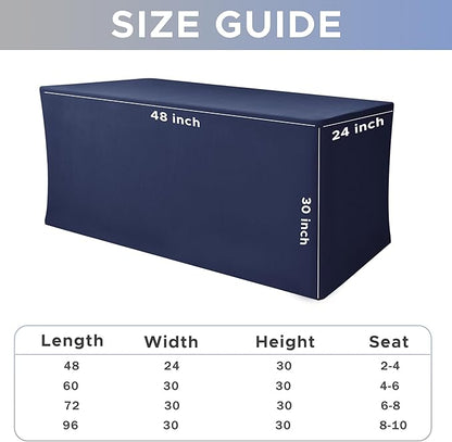 Nasitos 2 Pack - 48 x 24 Inch Navy Rectangle Tablecloths - Image 7