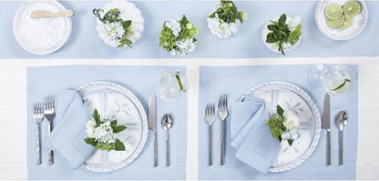 Solino Home Linen Sky Blue Table Runner 156 Inches Long - Image 9