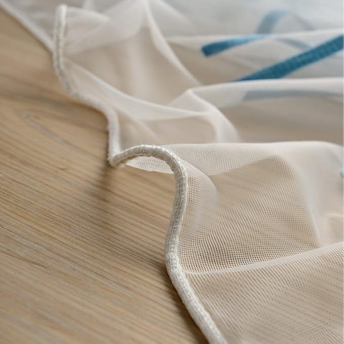 Melodieux Wheat Embroidery Sheer Curtain Extra Wide - Image 6