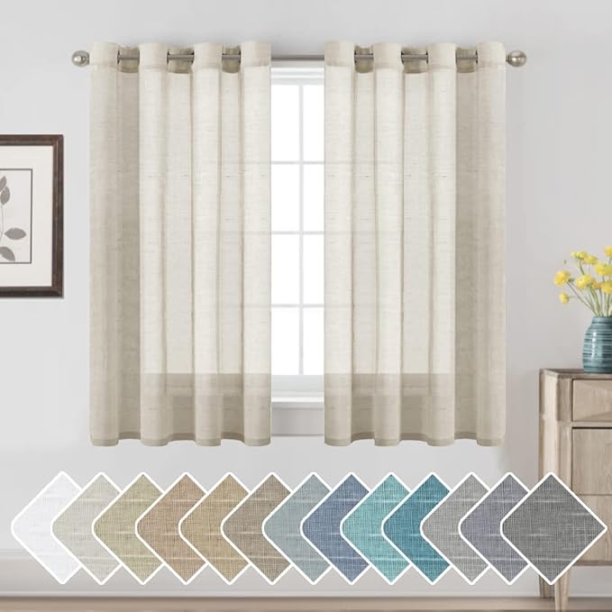 Nickel Grommet Linen Sheer Curtains by HVERSAILTEX