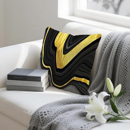 Black and Gold Marble Texture Throw Pillow Covers 18x18 Inch Set of 2, - Image 4