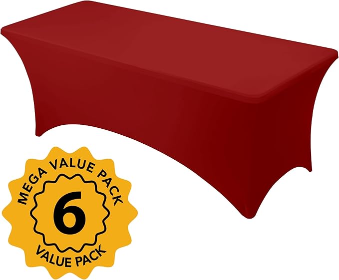 6-Pack Premium Red Spandex Tablecloths - Image 2