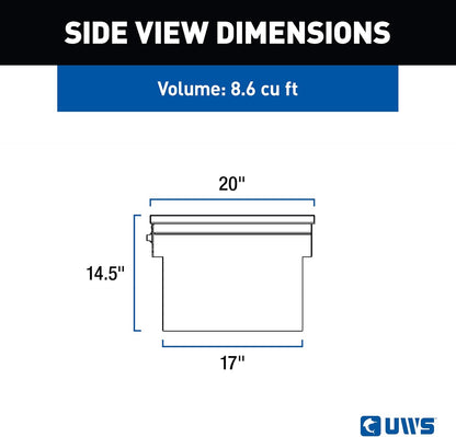 uws ec10611 pull handle 72-inch heavy-wall aluminum truck, side view