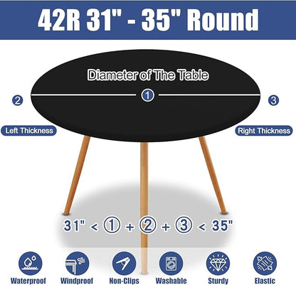 Round Spandex Tablecloth, Elastic Fitted Waterproof Tablecloths - Image 8