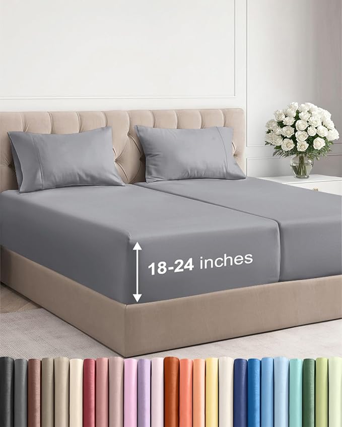 Extra Deep Pocket Split King Sheets by CGKUnlimited