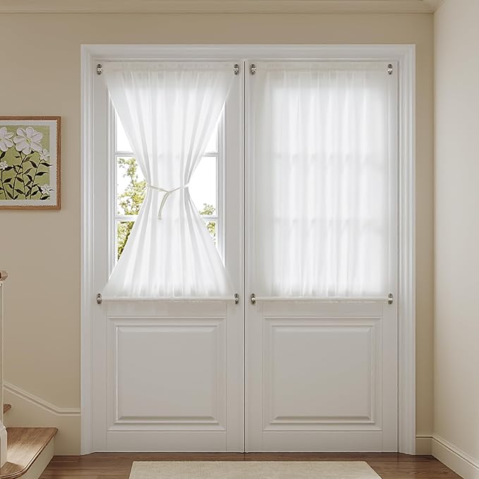 Anmao Non-See-Through Valance Kitchen Curtains 36 Inch Length 2 Panels Set - Image 6