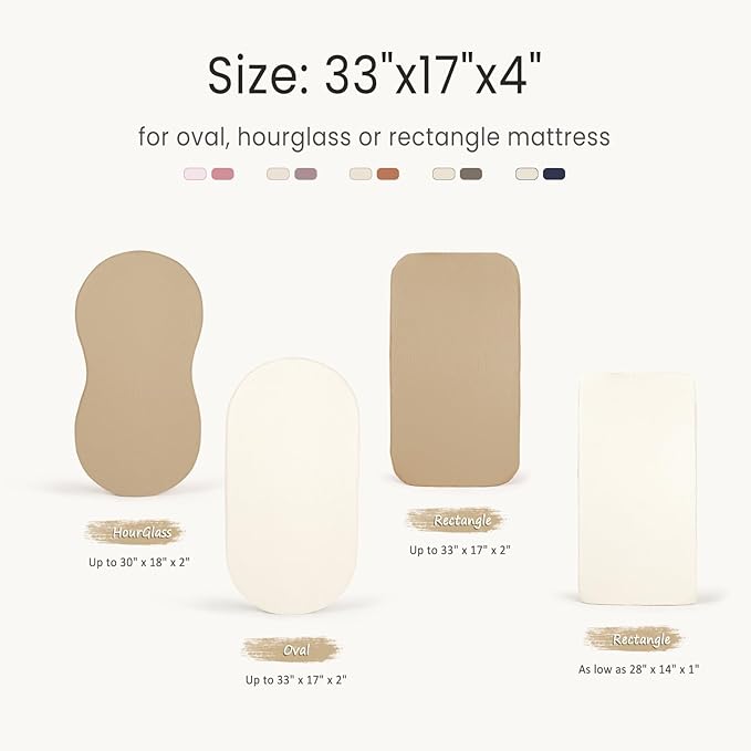 lulumoon Baby Muslin Bassinet Sheets: Cotton Bassinet Sheets Neutral - Image 2