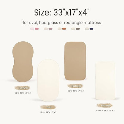 lulumoon Baby Muslin Bassinet Sheets: Cotton Bassinet Sheets Neutral - Image 2