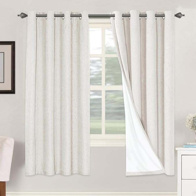H.VERSAILTEX Linen Blackout Curtains 72 Inches Long 100% Absolutely Blackout by HVERSAILTEX