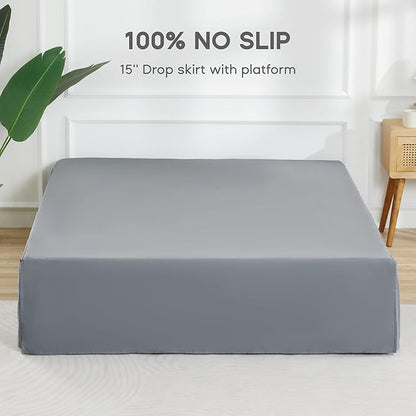 SONIVE Twin Bed Skirt, Classic Tailored Easy Fit Brushed Microfiber Skirts - Image 3