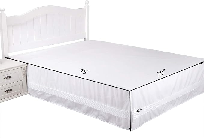 Valea Home Bed Skirt with Split Corners Durable Elegant Luxury Dust Ruffle Bed - Image 2
