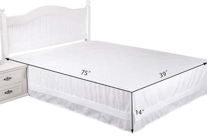 Valea Home Bed Skirt with Split Corners Durable Elegant Luxury Dust Ruffle Bed - Image 2