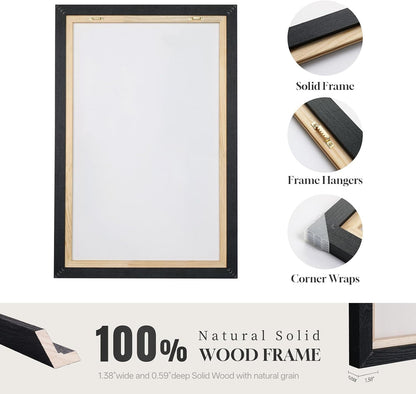 framed neutral 3 piece minimalist canvas wall art, package contents