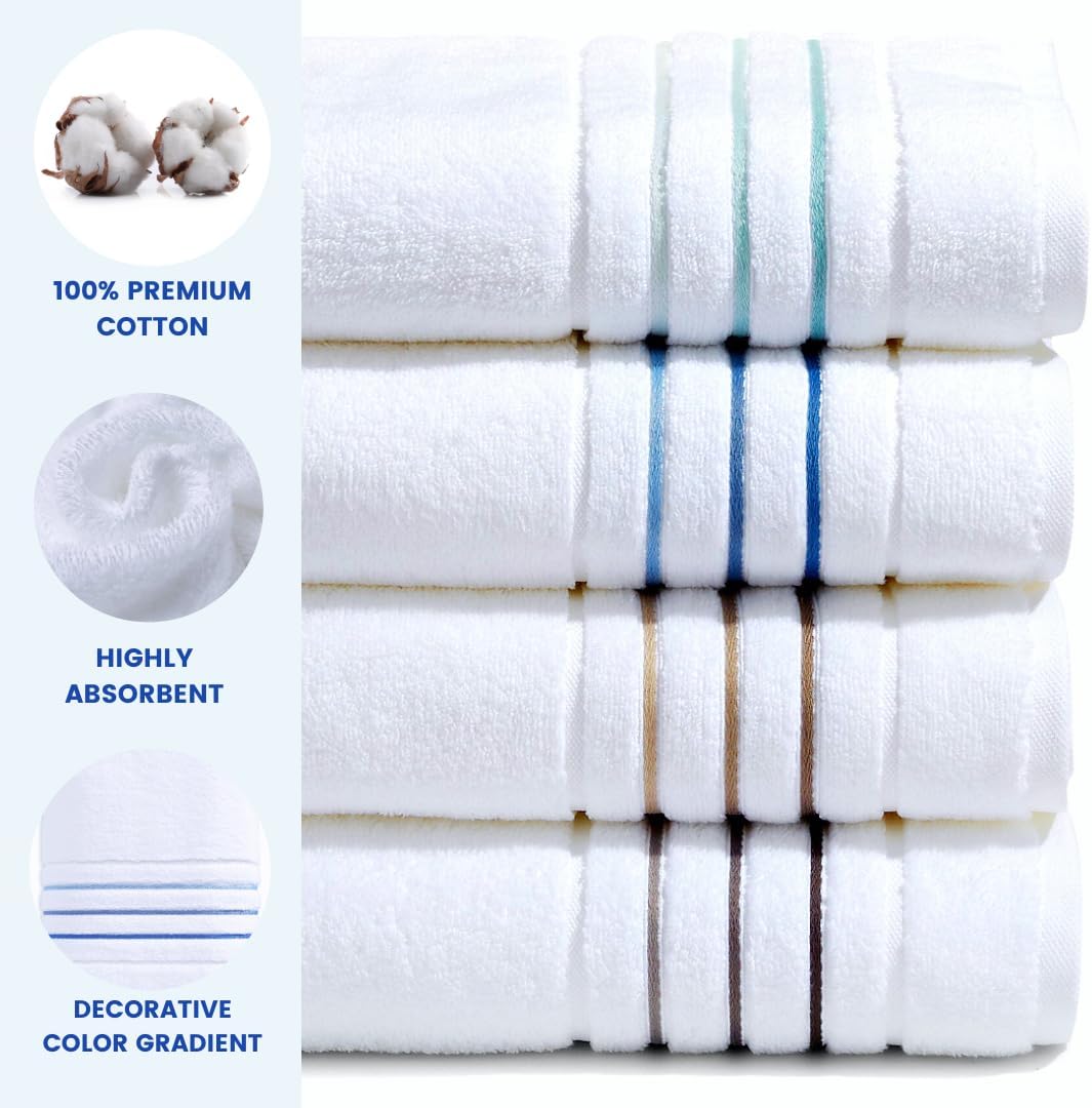 bath towels set for bathroom – luxury 6-piece shown in use