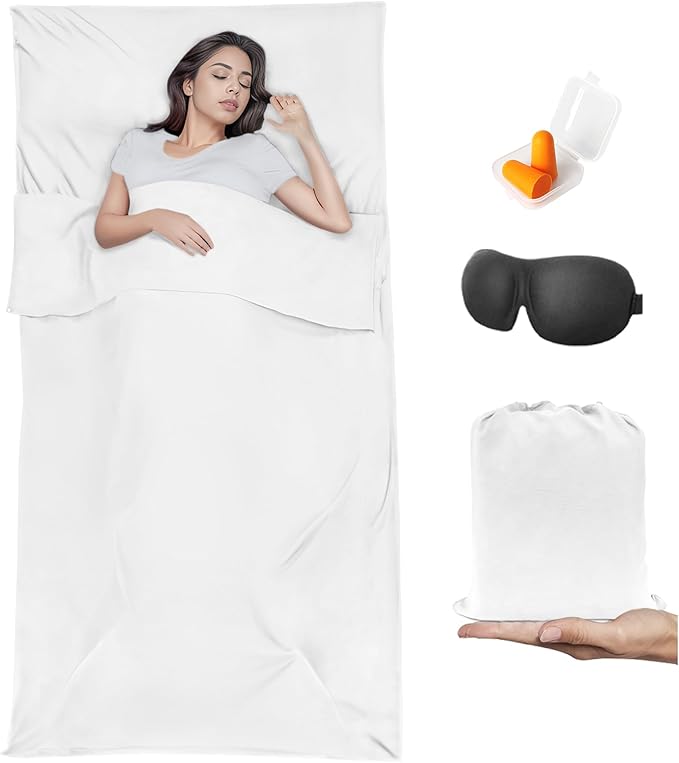 Sleeping Bag Liner, Travel Sheet & Adult Sleep Sack, Camping Sheets Travel by BREENHILL