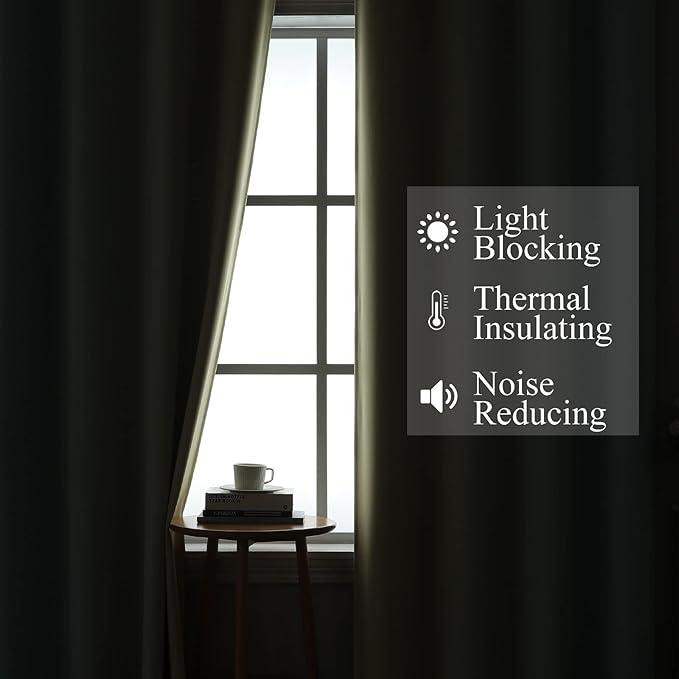 Estelar Textiler Beige and Aqua Ombre Blackout Curtains 45 Inch Length 2 Panels - Image 3