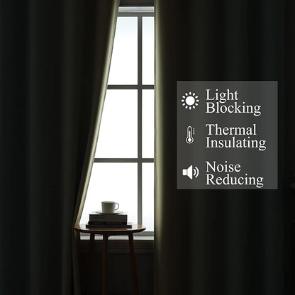 Estelar Textiler Beige and Aqua Ombre Blackout Curtains 45 Inch Length 2 Panels - Image 3