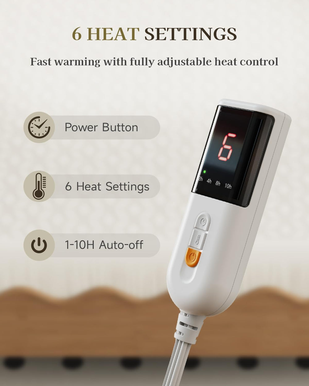 GOTCOZY Heated Mattress Pad Queen Size-Heated Pad for Bed Warmer(White)