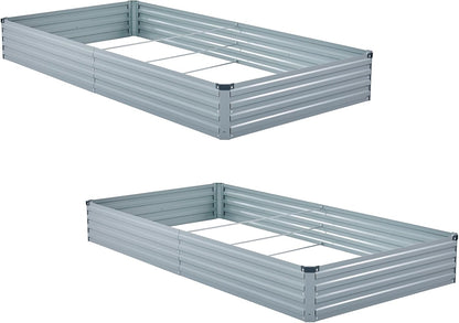 meberam 2 pack 6x3x1ft galvanized raised garden beds, package contents