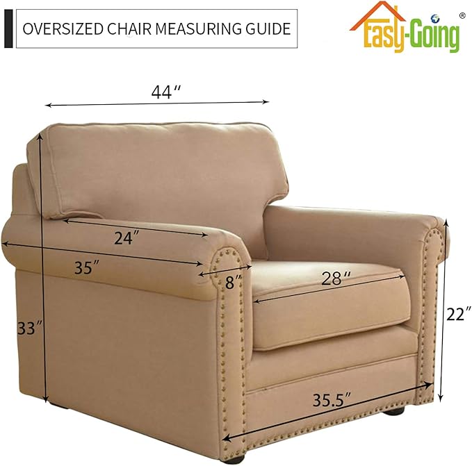 Easy-Going Stretch Oversized Chair Sofa Slipcover 1-Piece Couch Sofa Cover - Image 4