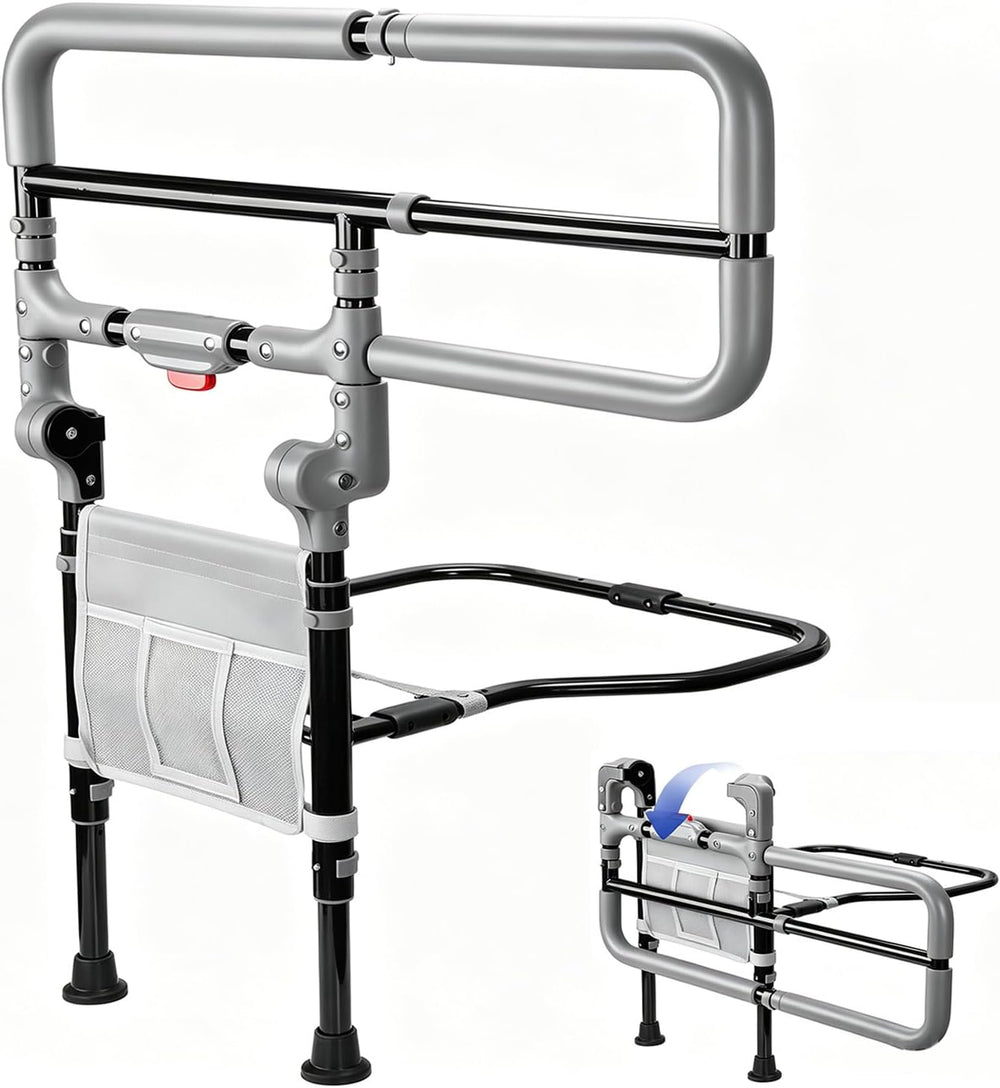 Foldable Bed Rails for Elderly Adults, Fits 14-18" Frames