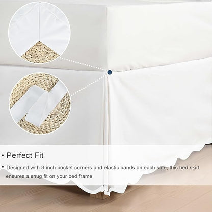 HIG Off-White Chic Full Bed Skirt - Image 3