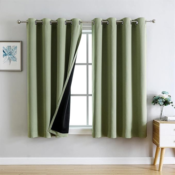 G2000 100% Blackout Curtains for Bedroom Living Room 63 Inch Length Sage Green - Image 9