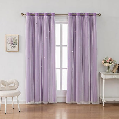 Ombre Rainbow Blackout Curtains by FANLI