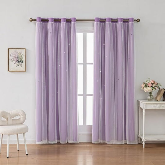 Ombre Rainbow Blackout Curtains by FANLI