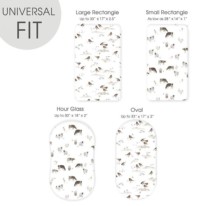 GRSSDER Stretchy Ultra Soft Bassinet Mattress Sheets 2 Pack, Universal Fitted - Image 5