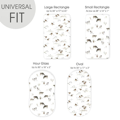 GRSSDER Stretchy Ultra Soft Bassinet Mattress Sheets 2 Pack, Universal Fitted - Image 5