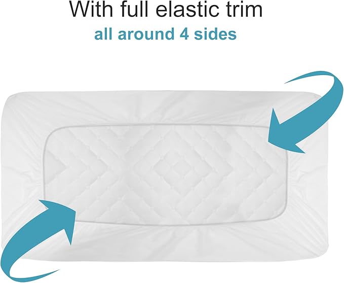 NTBAY 2 Pack Waterproof Crib Mattress Protector, Quilted 28"x52" Toddler Fitted - Image 2