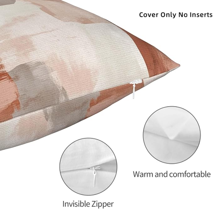 Throw Pillow Covers 18x18 Set of 2, Soft Colors Cushion Covers, Decorative - Image 6
