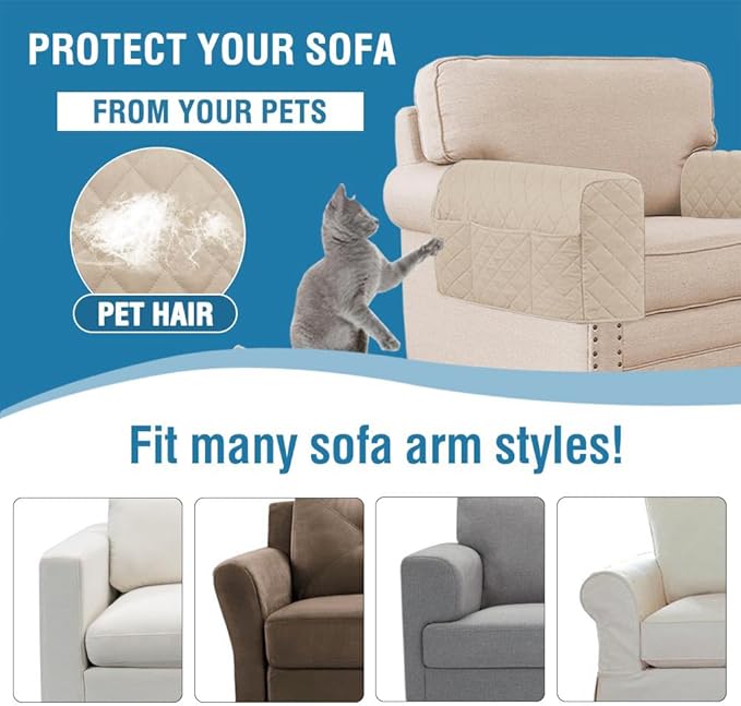 2 Pack Water Resistant Armrest Covers - Image 6