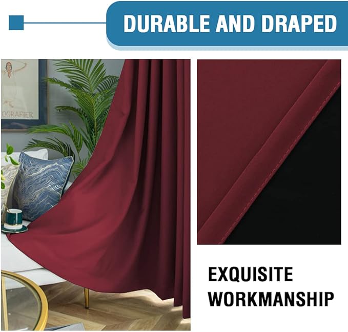 H.VERSAILTEX 100% Blackout Patio Curtains Thermal Insulated Curtains - Image 8