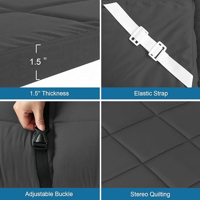 Cot Mattress Topper, Foam Quilted Pads - Image 2