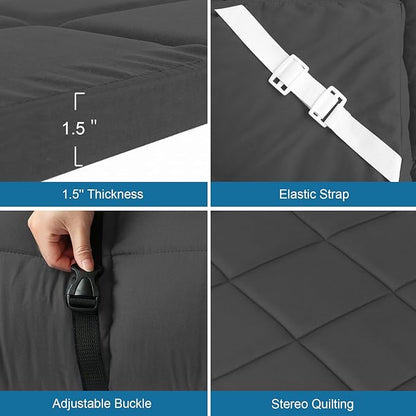 Cot Mattress Topper, Foam Quilted Pads - Image 2