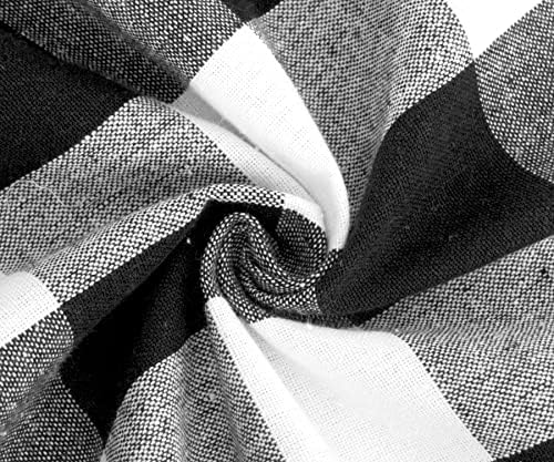 Halloween Round Tablecloth, Black and White Tablecloth 70 inch, 100% Cotton, Buffalo Plaid Round Tablecloth, Checkered Table Cloth, Outdoor Tablecover, Farmhouse Cloth Dining Gingham Tablecloth