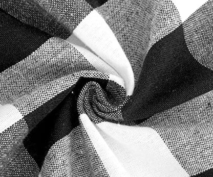 Halloween Round Tablecloth, Black and White Tablecloth 70 inch, 100% Cotton, Buffalo Plaid Round Tablecloth, Checkered Table Cloth, Outdoor Tablecover, Farmhouse Cloth Dining Gingham Tablecloth