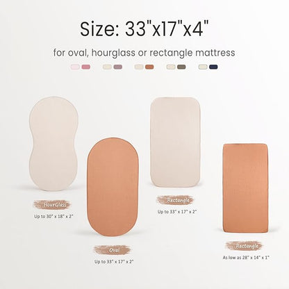 lulumoon Baby Muslin Bassinet Sheets: Cotton Bassinet Sheets Neutral - Image 2