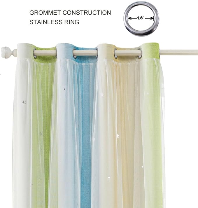 FANLI Ombre Rainbow Blackout Curtains - Image 2