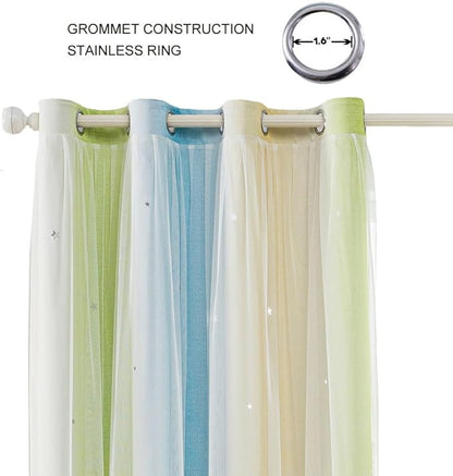 FANLI Ombre Rainbow Blackout Curtains - Image 2