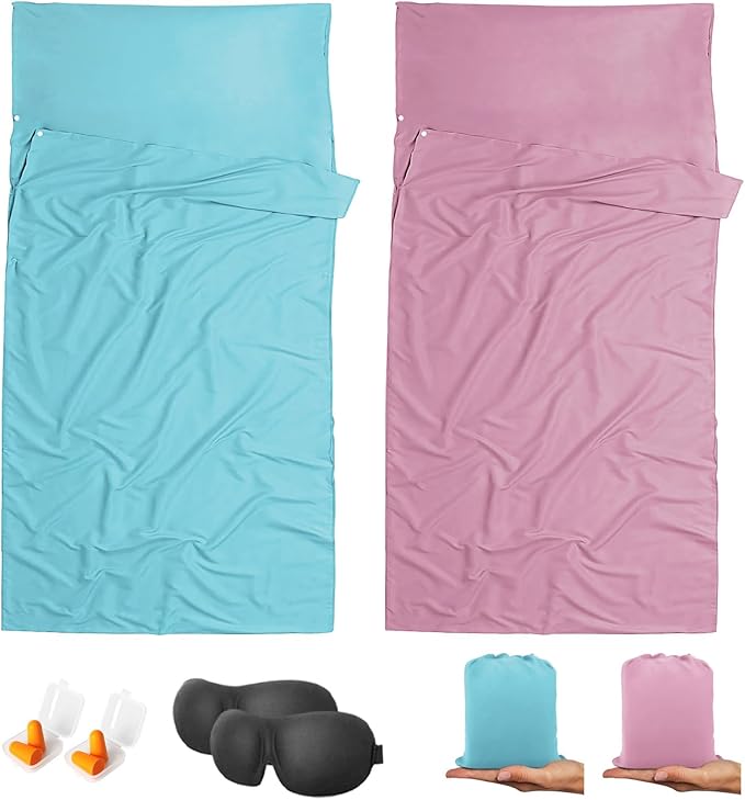 Sleeping Bag Liner, Travel Sheet & Adult Sleep Sack, Camping Sheets Travel by BREENHILL