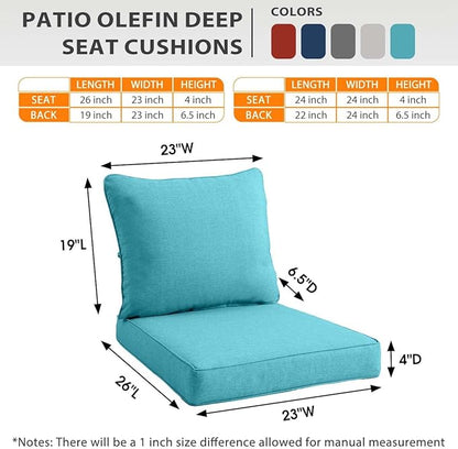 Sundale Outdoor Olefin Deep Seat Cushion, Patio Chair Cushion and Pillow - Image 5