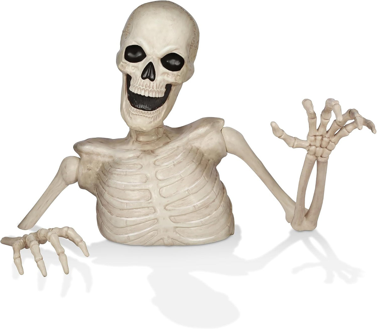 BOO BOX 4 Ft. Halloween Groundbreaker Skeleton, Giant Outdoor Decoration for Yard, Lawn, Porch and Graveyard, Scary Haunted House Display